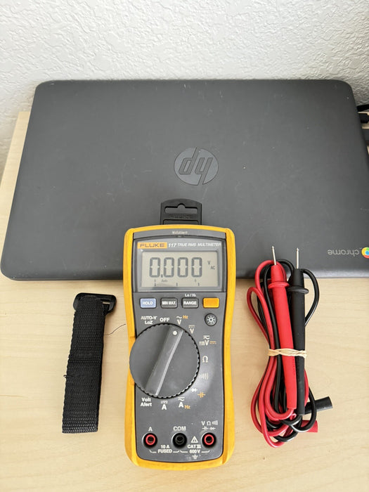 Fluke 117 True RMS Digital Multimeter with Integrated Voltage Detection W/LEADS