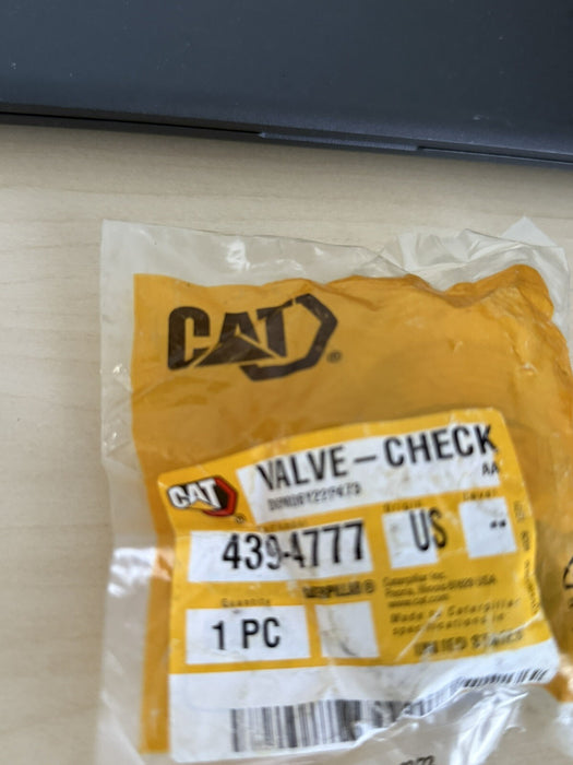 CAT 439-4777: 1 3/16" X 1 3/16" CHECK VALVE (NEW GENUINE OEM)