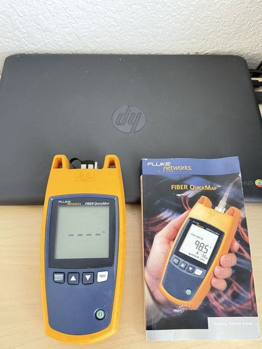FLUKE NETWORKS FIBER QUICK MAP TESTER - WITH CABLES AND CASE