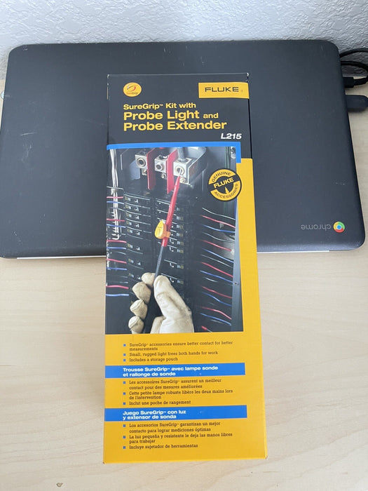 FLUKE L215 SUREGRIP KIT WITH PROBE LIGHT AND PROBE EXTENDER (NEW)
