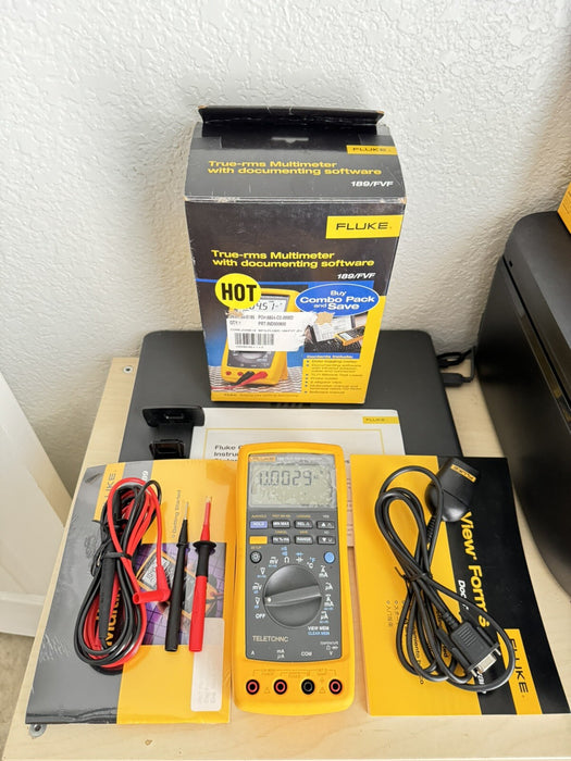 Fluke 189/FVF Combo Pack True RMS Digital Multimeter / SHIPS FAST (RARE ITEM)