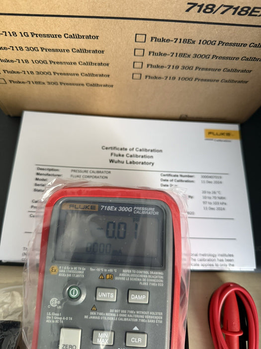 FLUKE 718EX300G INTRINSICALLY SAFE PRESSURE CALIBRATOR (FACTORY SEALED) MFD2024