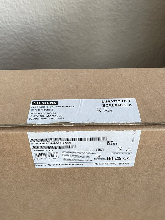 Siemens 6GK5208-0HA00-2AS6 NEW SCALANCE XP208, Managed IE Switch,