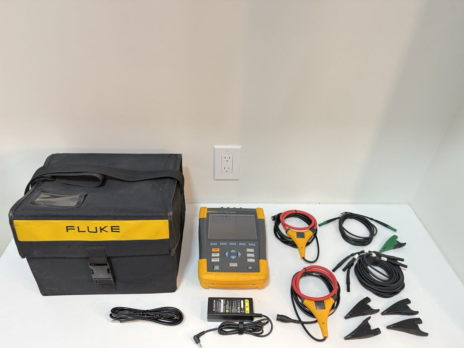 FLUKE 434 SERIES II ENERGY ANALYZER W/ACCESSORIES - SHIPS FREE (TESTED)