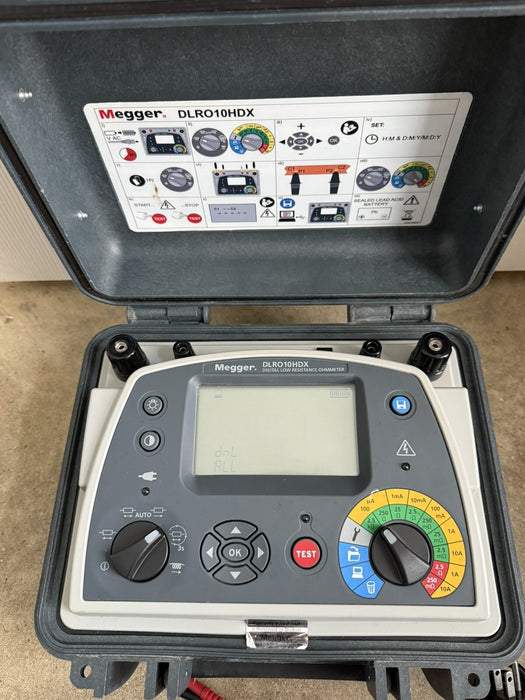 MEGGER DLRO10HDX 10A DIGITAL LOW RESISTANCE OHMMETER W/LEADS - SHIPS FAST