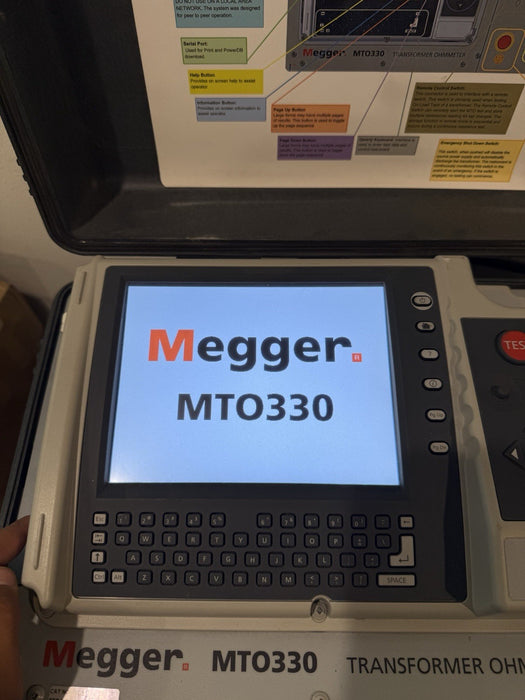 MEGGER MTO330 TRANSFORMER OHMMETER W / KELVIN LEAD SET & TESTED - FREE SHIPPING