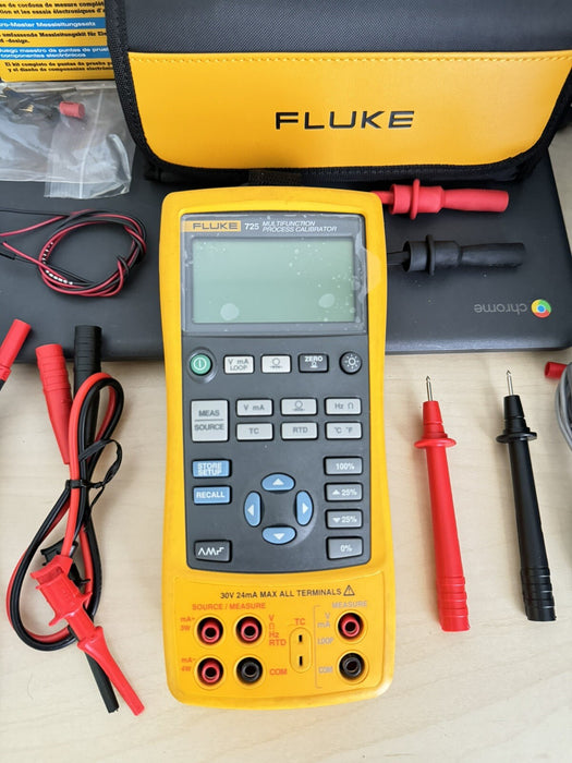FLUKE 725 MULTIFUNCTION PROCESS CALIBRATOR W / NEW TLK287 LEAD KIT - FREE SHIPS