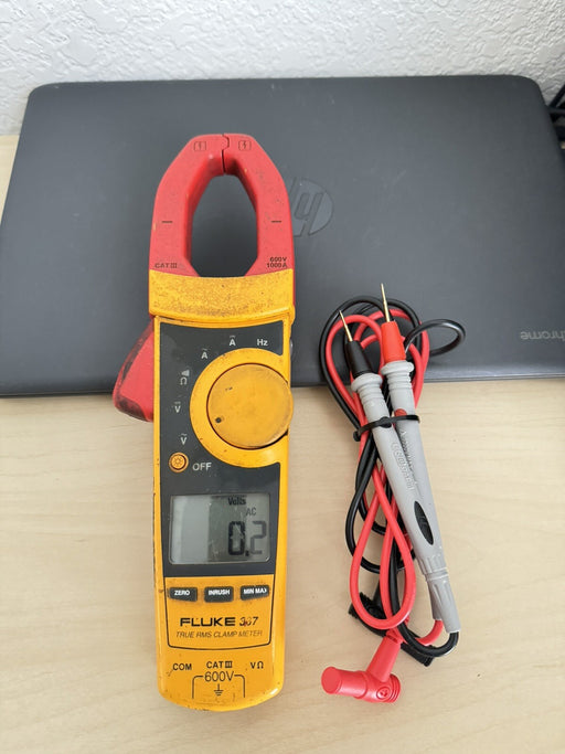 FLUKE 337 TRUE RMS AC/DC CLAMP METER W /LEADS - SHIPS FAST