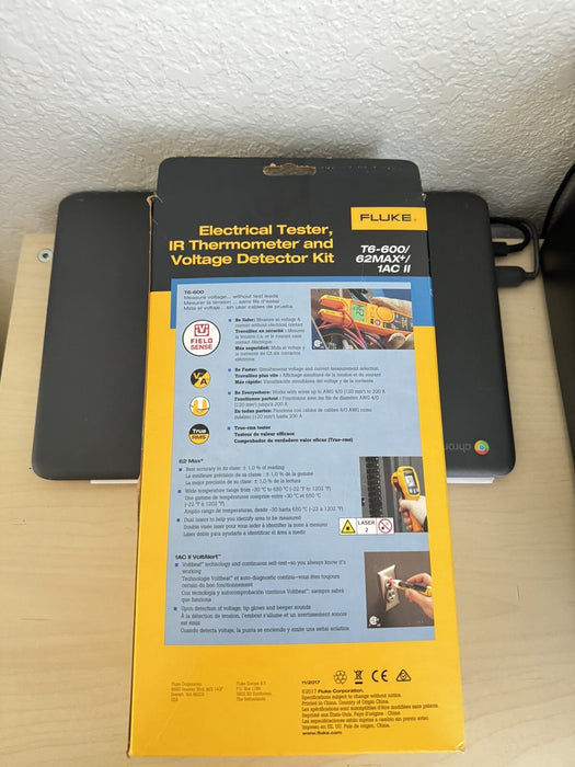 New Fluke T6-600/62 Max+/1AC II Electrical Tester IR Thermometer VoltageDetector