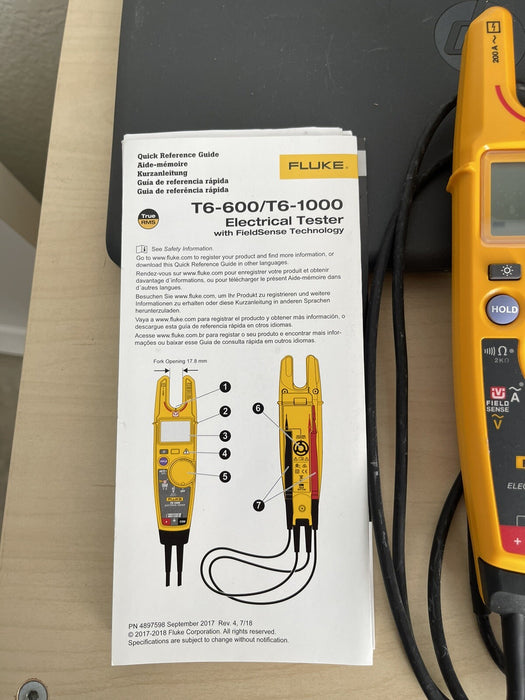 Fluke T6-600 Electrical Tester Measure Voltage up to 600V AC/DC (SHIPS NEXT DAY)