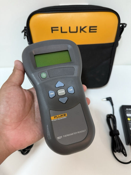 FLUKE HART SCIENTIFIC 1521 THERMOMETER READOUT W/ CHARGER - TESTED