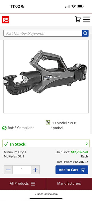 ABB Thomas & Betts TBM14CR-LI Open Crimp Tool, 14-Ton 18V Li - NEW SEALED