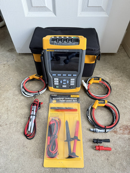FLUKE 435 THREE PHASE POWER QUALITY ANAYZER W/ACCESSORIES-SHIPS FAST