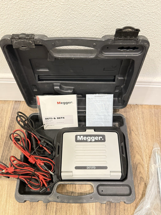 MEGGER DET3TD EARTH TESTER W/ACCESSORIES & CASE (TESTED) SHIPS FAST