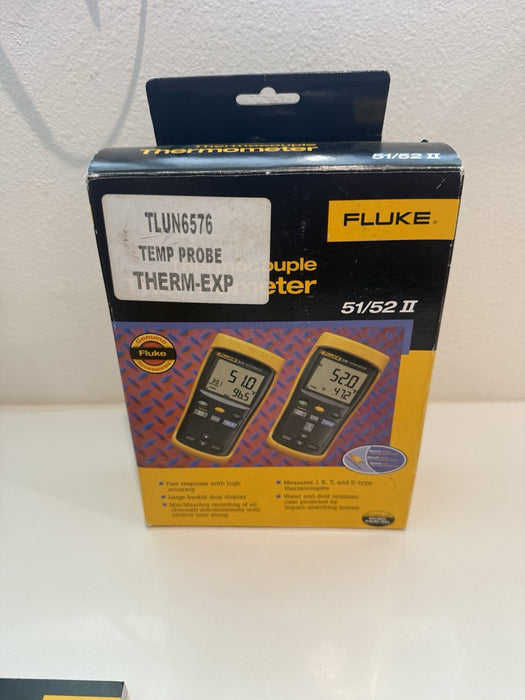 FLUKE 52-II 60HZ DUAL DIGITAL THERMOCOUPLE THERMOMETER - SHIPS FAST