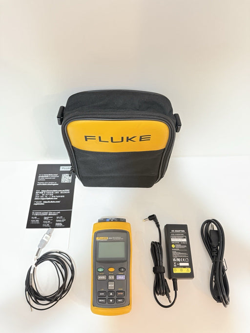FLUKE 1524 REFERENCE THERMOMETER W/ PROBE & BAG (TESTED) FREE SHIPPING