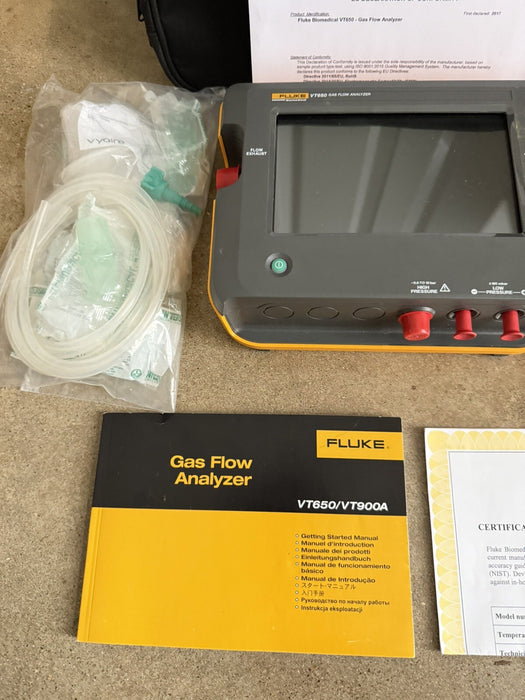 FLUKE VT650 GAS FLOW ANALYZER W/ CHARGER & BAG - & FREE SHIPPING