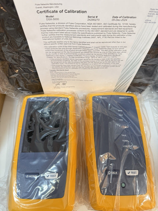 FLUKE NETWORKS DSX2-5000 CABLE ANALYZER  (NEW FACTORY SEALED)  CALIBRATED 2024