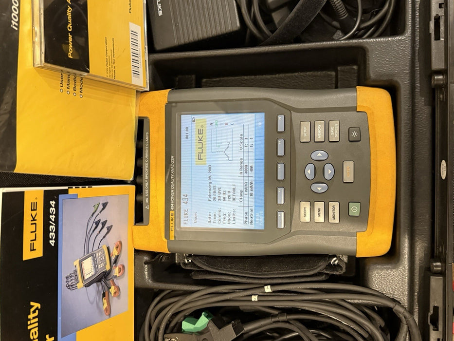 FLUKE 434 QUALITY ANALYZER KIT W/ FLUKE I400S & ACCESSORIES- FREE SHIPPING