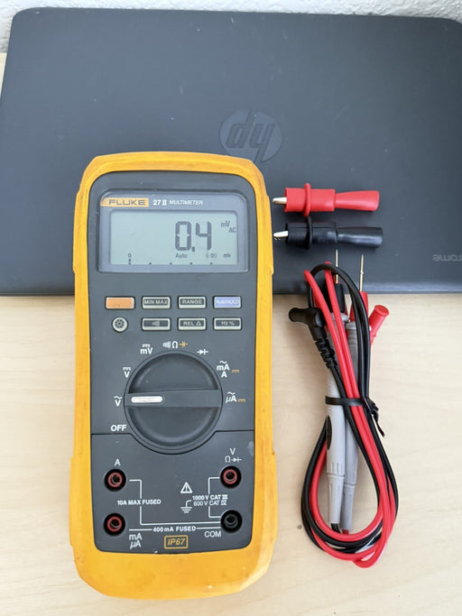FLUKE 27 II RUGGED IP 67 INDUSTRIAL DIGITAL MULTIMETER W/ LEADS - SHIPS FAST