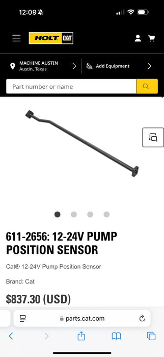 CAT 611-2656 12-24V PUMP POSITION SENSOR (NEW SEALED) GENUINE OEM