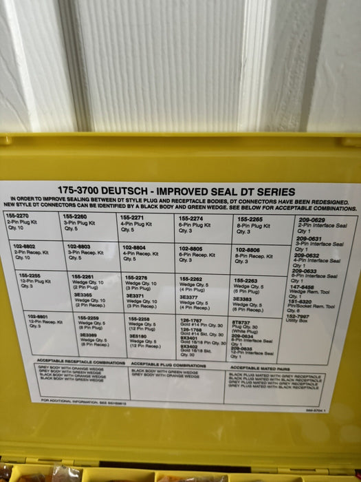 Caterpillar 175-3700 DEUTSCH SEAL DT SERIES FIELD SERVICE KIT - NEW SEALED