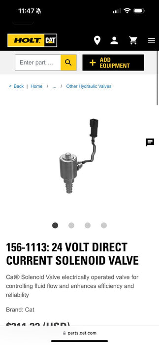 CAT 156-1113 VALVE GP (NEW SEALED)