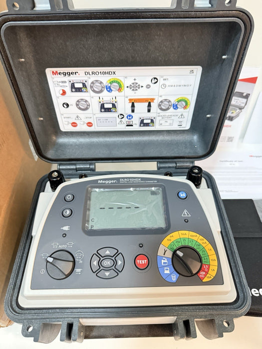 MEGGER DLRO10HDX DIGITAL LOW RESISTANCE OHMMETER (NEW FACTORY SEALED) CAL 2024