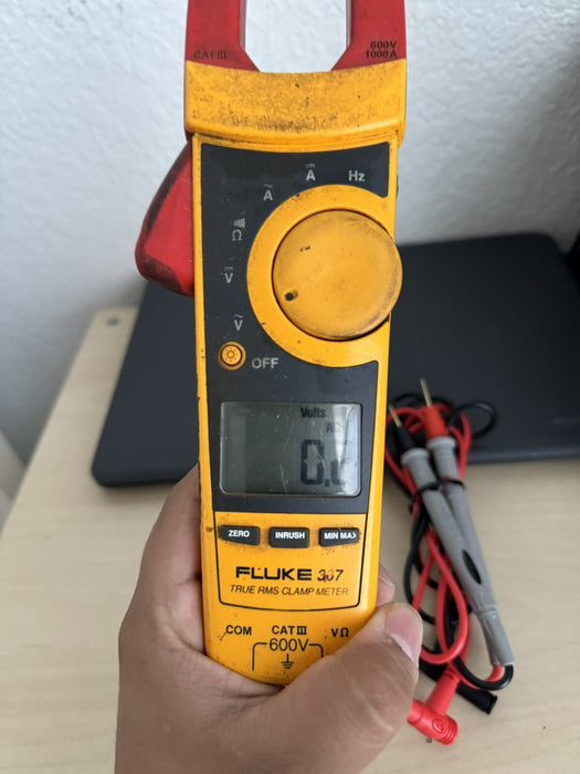 FLUKE 337 TRUE RMS AC/DC CLAMP METER W /LEADS - SHIPS FAST