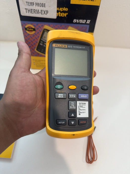 FLUKE 52-II 60HZ DUAL DIGITAL THERMOCOUPLE THERMOMETER - SHIPS FAST