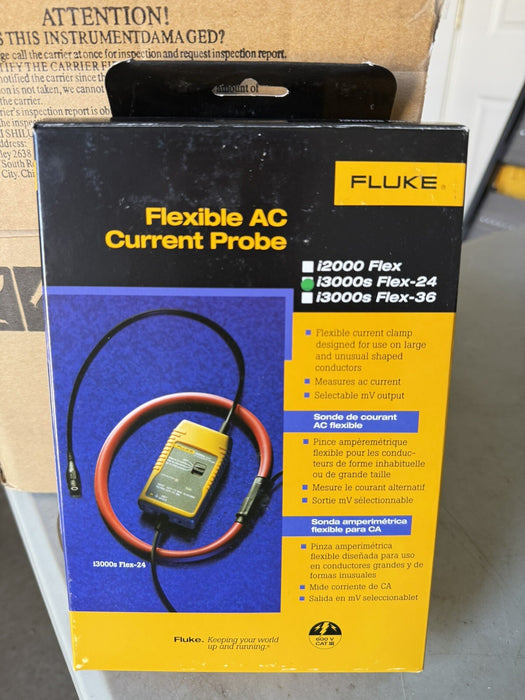FLUKE i3000s FLEX-24 FLEXIBLE AC CURRENT PROBE (NEW SEALED) SHIPS FAST