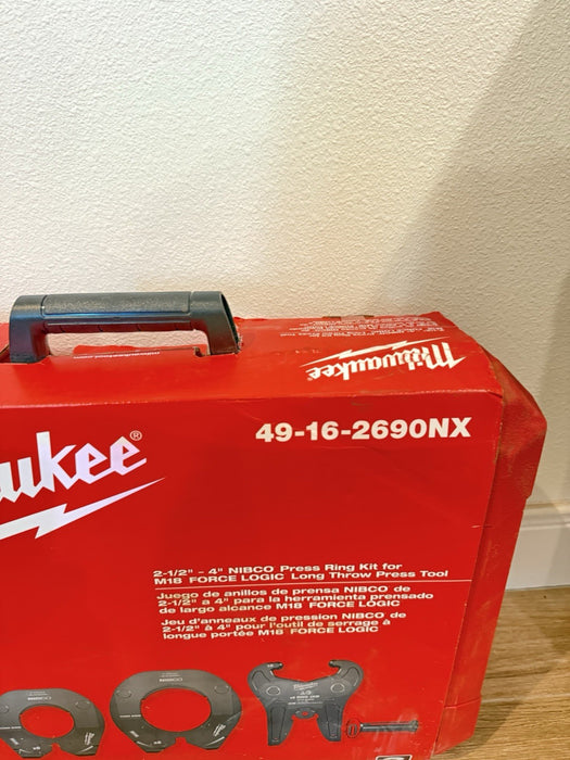 MILWAUKEE 49-16-2690NX 2-1/2" - 4" NIBCO PRESS RING KIT (NEW FACTORY SEALED) NEW