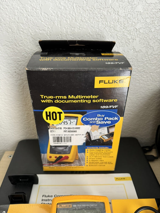 Fluke 189/FVF Combo Pack True RMS Digital Multimeter / SHIPS FAST (RARE ITEM)