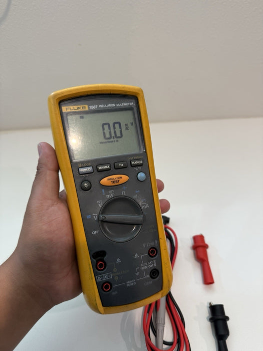 FLUKE 1587 DIGITAL INSULATION TESTER W/ LEADS & CLIPS - SHIPS FAST