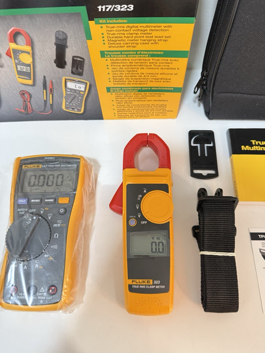FLUKE 117/323KIT ELECTRICIAN’S COMBO KIT (NEW FACTORY SEALED) SHIPS FAST