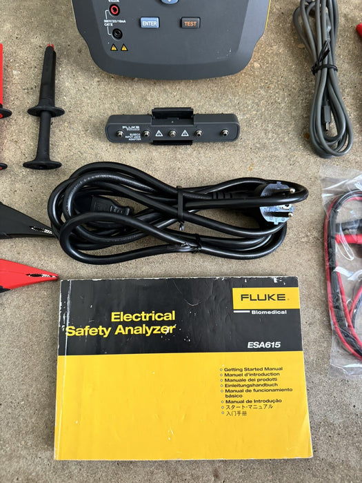 FLUKE ESA615 EU 230V ELECTRICAL SAFETY ANALYZER W/ ACCESSORIES - FREE SHIPPING