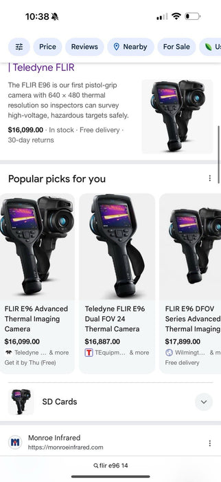 FLIR E96 14 DEGREE THERMAL IMAGING CAMERA (NEW FACTORY SEALED) FREE SHIPPING