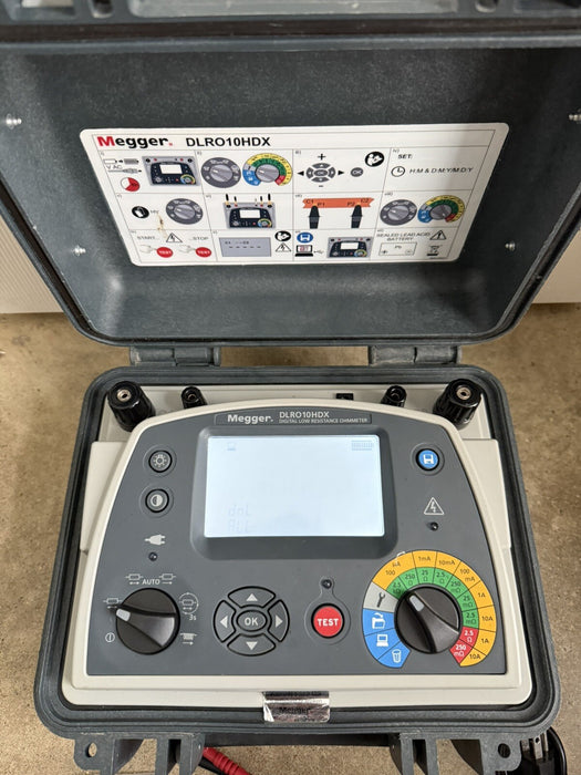 MEGGER DLRO10HDX 10A DIGITAL LOW RESISTANCE OHMMETER W/LEADS - SHIPS FAST