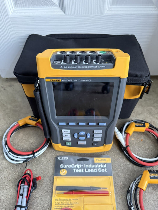 FLUKE 435 THREE PHASE POWER QUALITY ANAYZER W/ACCESSORIES-SHIPS FAST