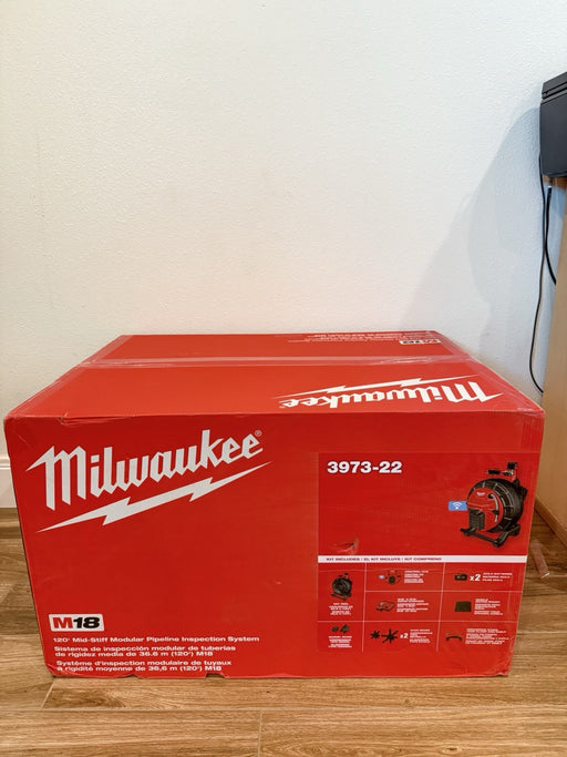 MILWAUKEE 3973-22 120 MID STIFF MODULAR PIPELINE INSPECTION SYSTEM (NEW SEALED)