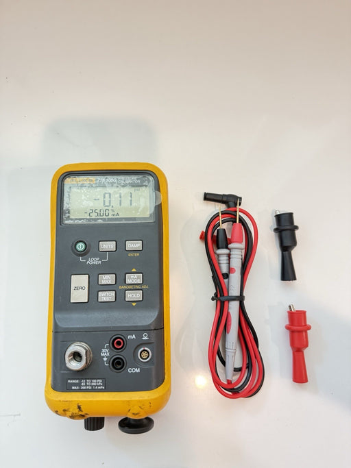 FLUKE 718-100G PRESSURE CALIBRATOR W/LEADS & CLIPS - SHIPS FAST
