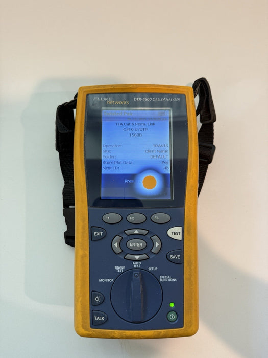 FLUKE NETWORKS DTX-1800 MAINFRAME (PARTS ONLY) TURNS ON NO BATTERY