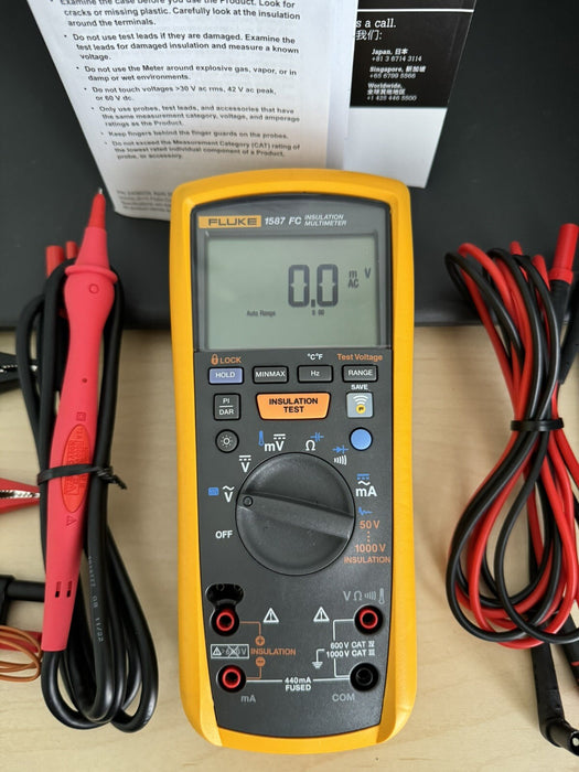 Fluke 1587 FC INSULATION MULTIMETER W/ BAG & LEADS - SHIPS FAST