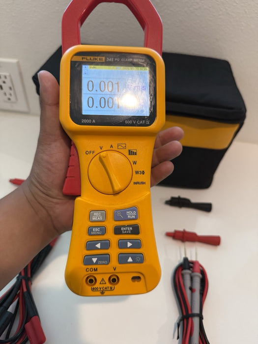 FLUKE 345 POWER QUALITY CLAMP METER W/LEADS & ACCESSORIES (TESTED) SHIPS FAST
