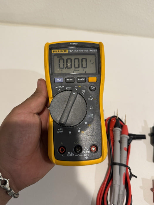 FLUKE 117 TRUE RMS MULTIMETER W/LEADS & CLIPS (TESTED) SHIPS FAST