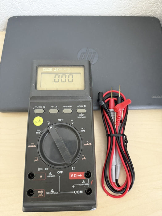 FLUKE 27 DIGITl MULTIMETER W/LEADS - SHIPS FAST