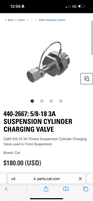 CAT 440-2667 SUSPENSION CYLINDERCHARGING VALVE (NEW SEALED GENUINE PART)
