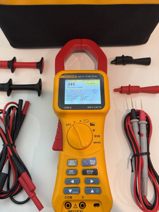 FLUKE 345 POWER QUALITY CLAMP METER W/LEADS & ACCESSORIES (TESTED) SHIPS FAST