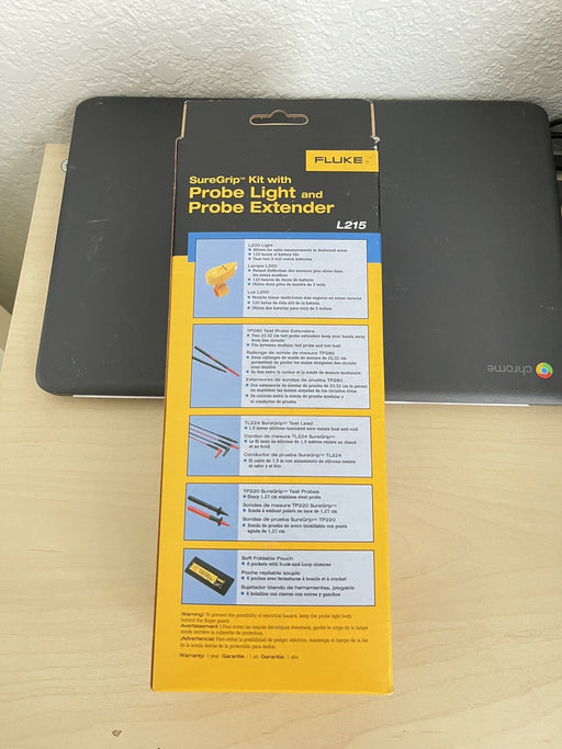 FLUKE L215 SUREGRIP KIT WITH PROBE LIGHT AND PROBE EXTENDER (NEW)