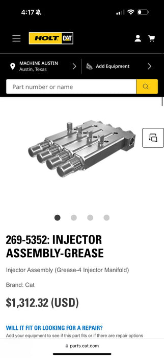 CAT 269-5352: INJECTOR ASSEMBLY-GREASE (NEW SEALED) GENUINE OEM